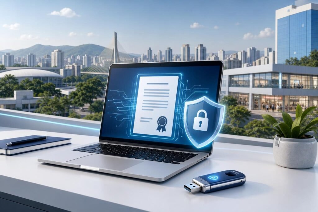 Ilustração sobre certificado digital em São Bernardo do Campo - SP