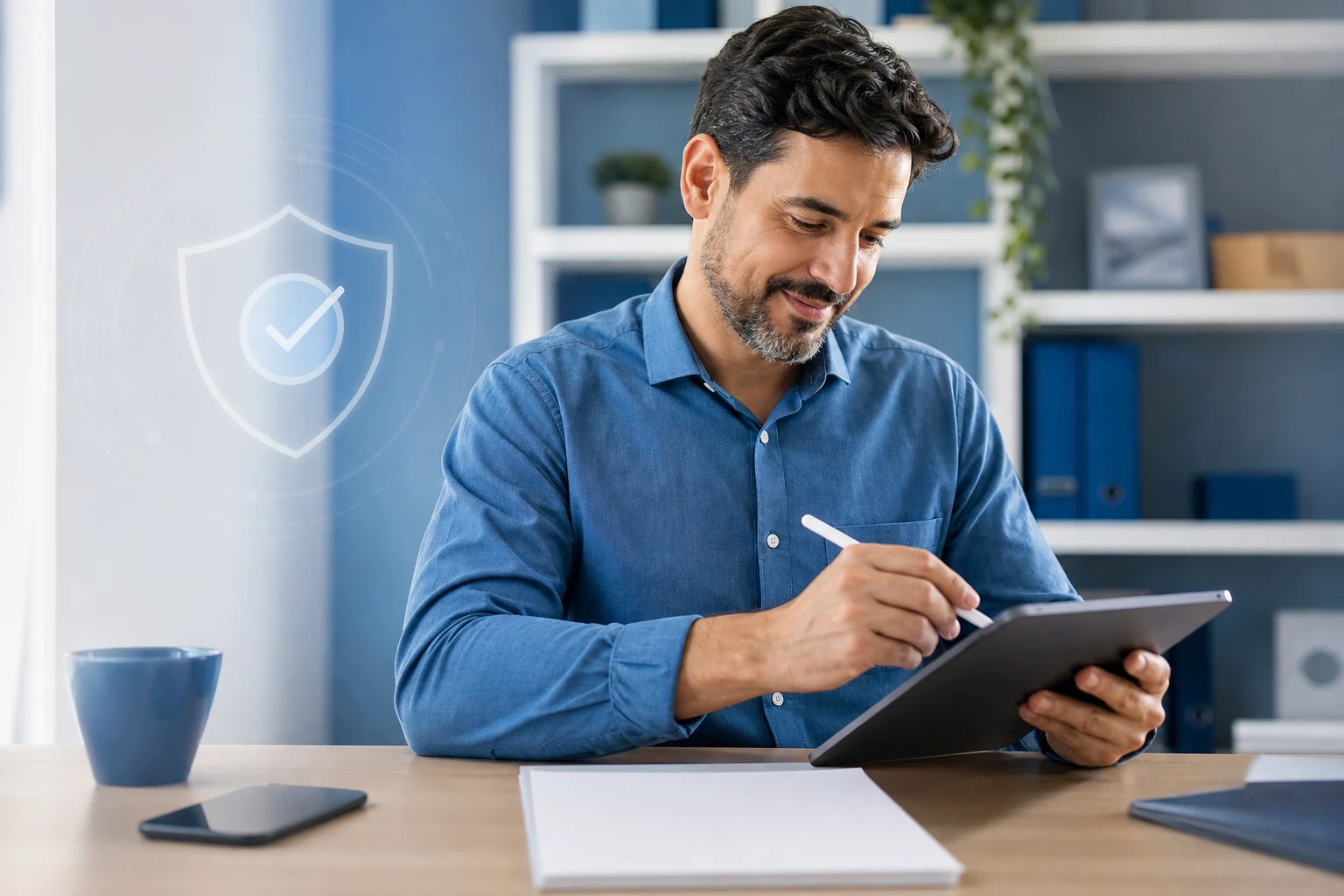 assinar documentos com certificado digital em assinando documento digital em tablet em home office claro
