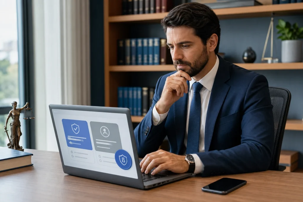 certificado da OAB ou outra autoridade em advogado brasileiro comparando opções de certificado em escritório jurídico