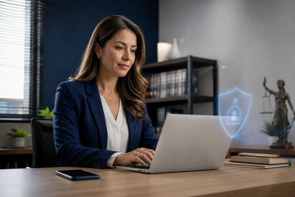 certificado digital no eproc em advogada brasileira fazendo primeiro acesso ao eproc em notebook