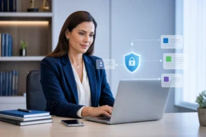 certificado digital no PJe e-SAJ e eproc em advogada brasileira conferindo compatibilidade de certificado em múltiplos sistemas abstratos no notebook