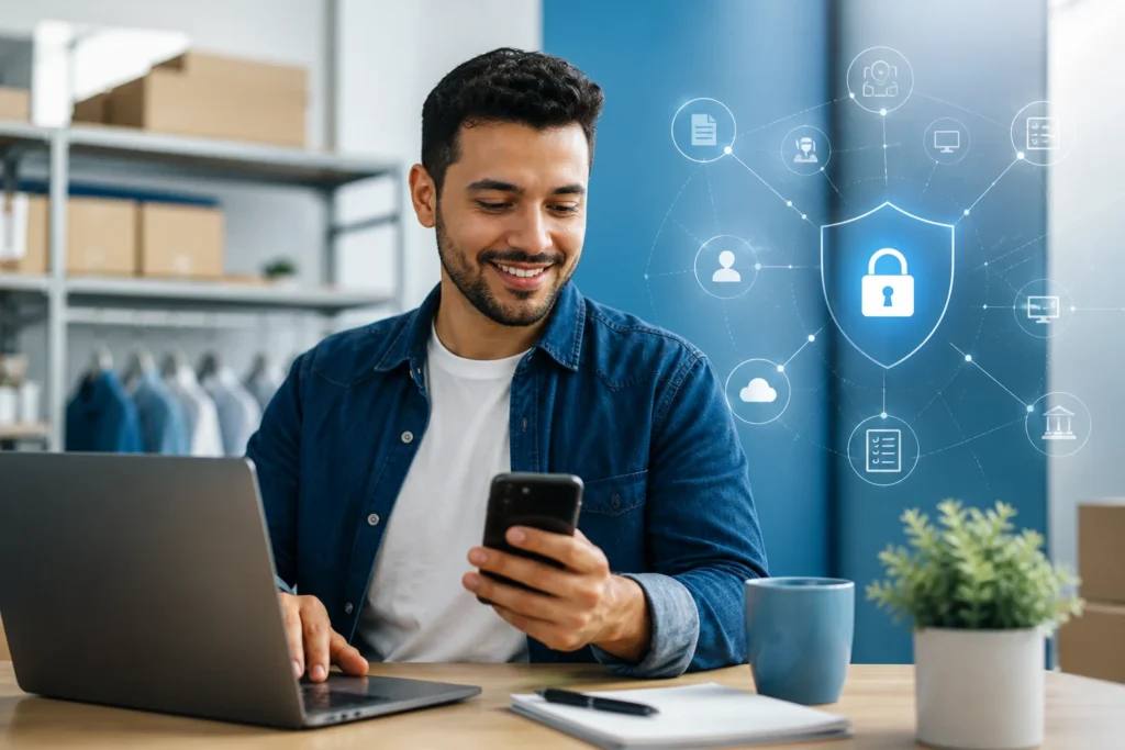 certificado digital para MEI em sistemas em microempreendedor brasileiro em pequeno negócio organizado usando notebook e smartphone