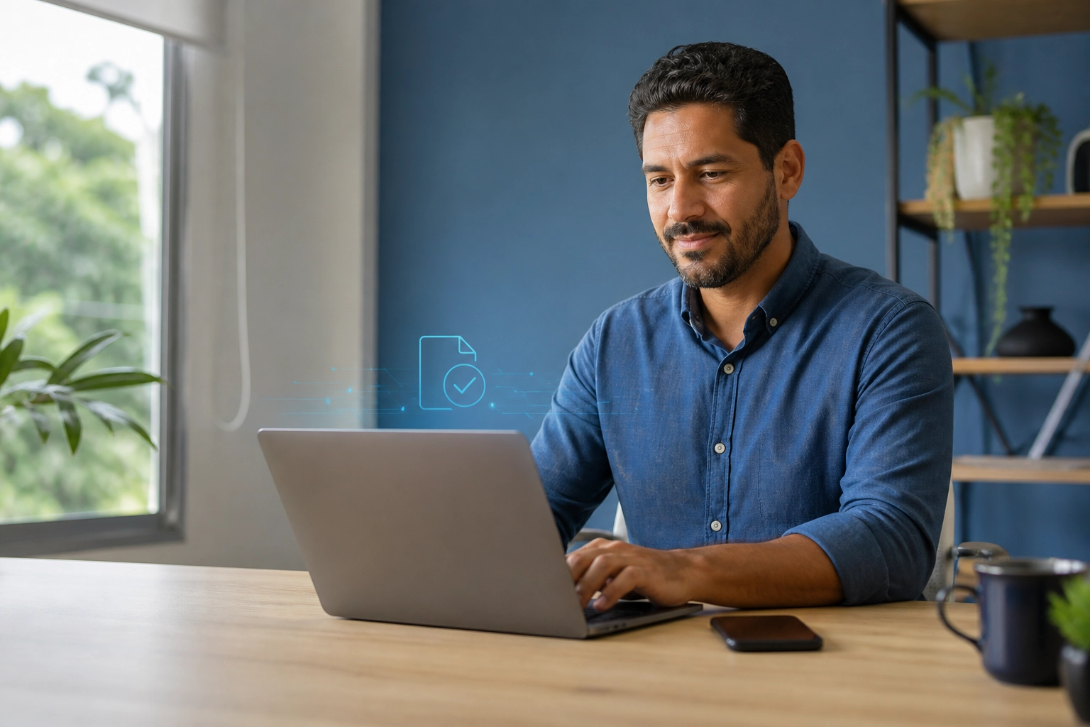 Certificado digital para NFS-e em uso por prestador de serviços no notebook