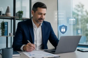 certificado digital para obrigações fiscais em planejamento empresarial no notebook