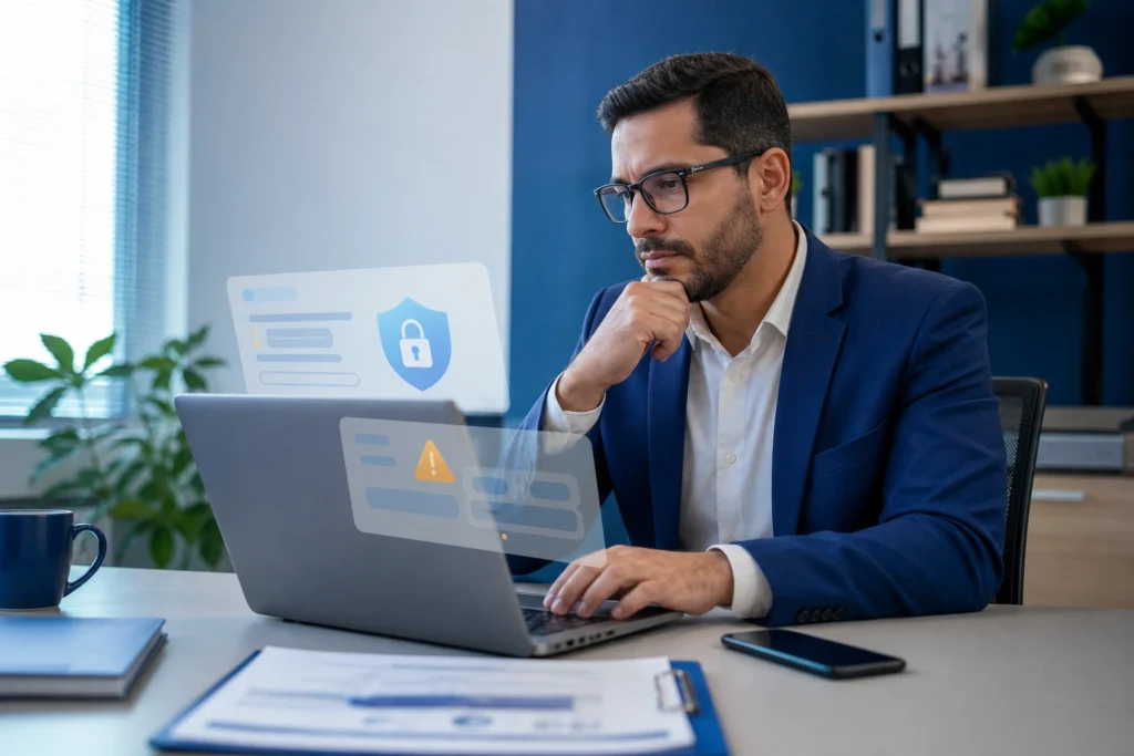 certificado vencido no e-CAC em contador brasileiro resolvendo alerta de certificado vencido no notebook