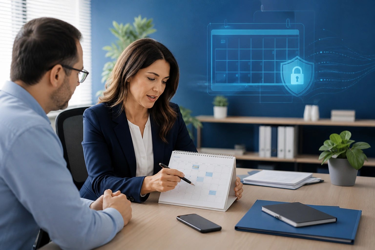 renovação de e-CPF e e-CNPJ para clientes em contador brasileiro revisando calendário de renovação de clientes em notebook